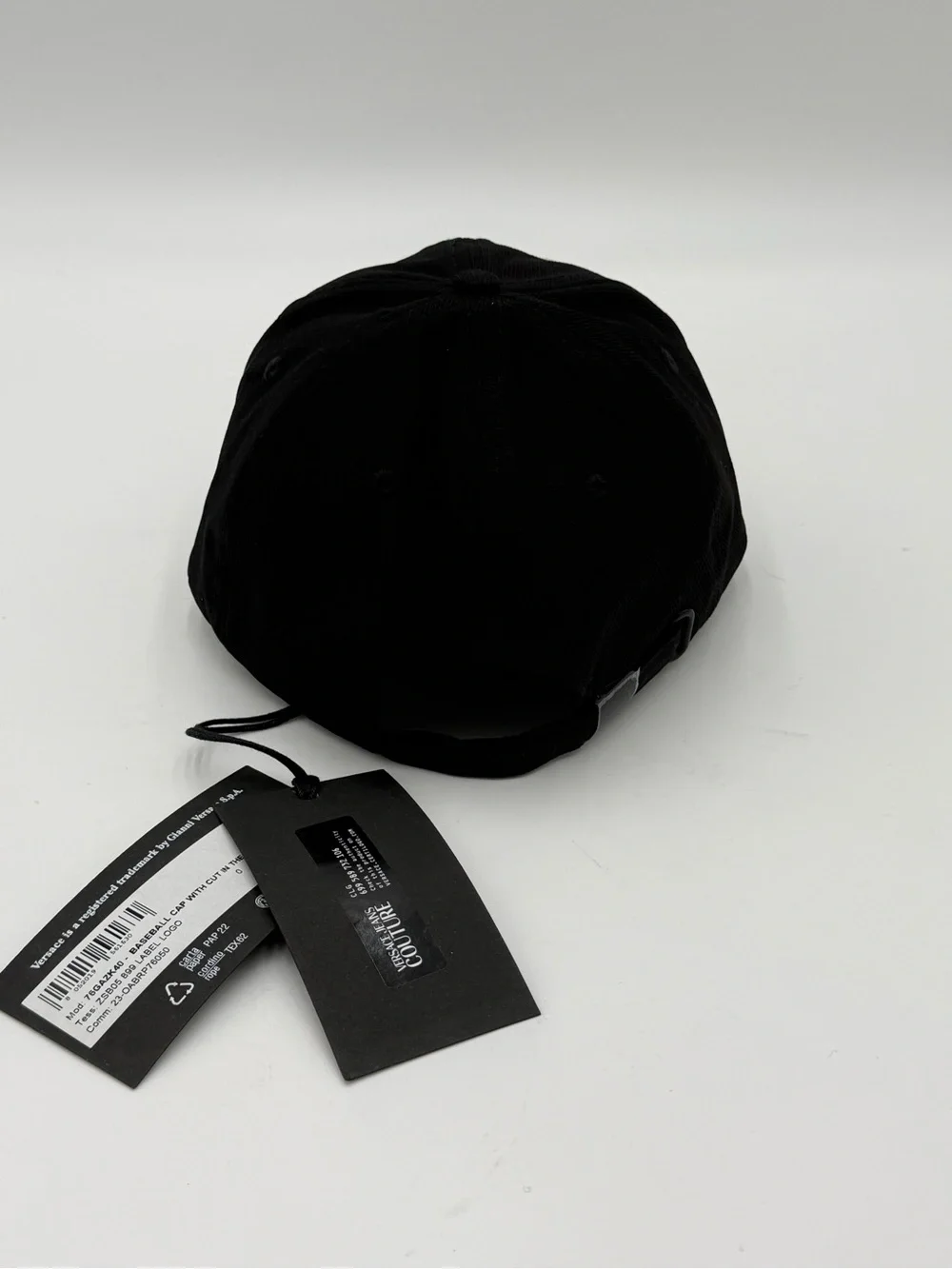 Versace Jeans Couture Black Logo Patch Baseball Cap Hat NWT Authe
